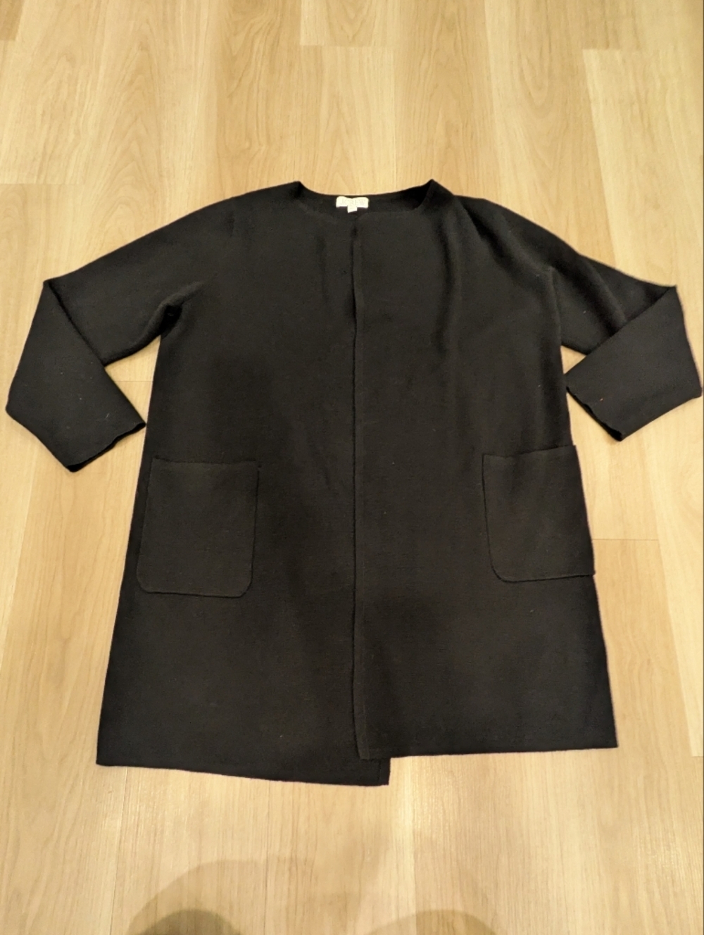 J Crew Black Wool Blend Long Sleeve Cardigan Sweater Blazer Size L